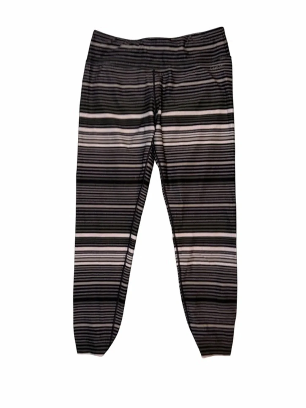 Calvin Klein Performance Black & Grey & Olive Green Striped Leggings